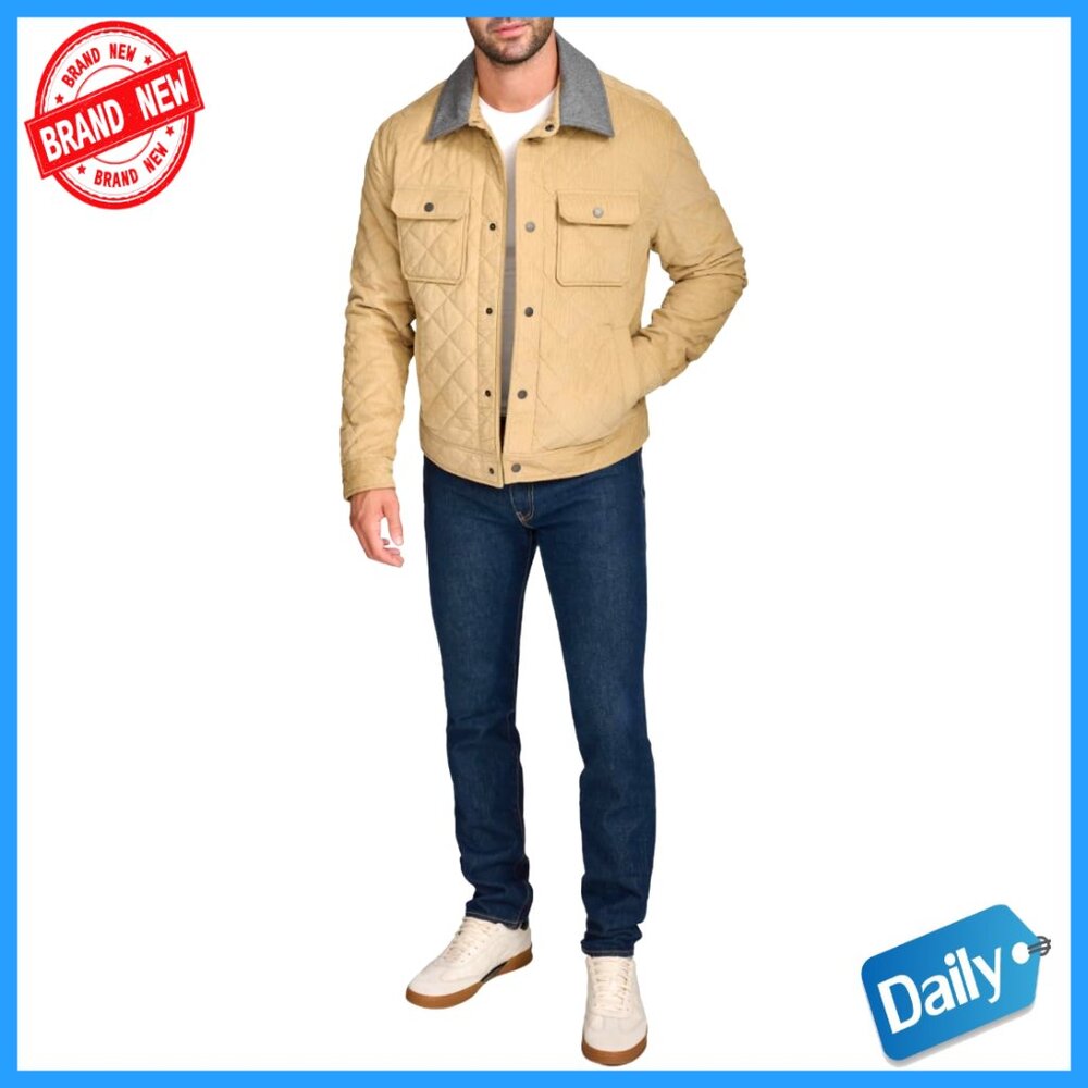 Quilted Corduroy Barn Jacket Classic Versatile Layering Oversized Fit